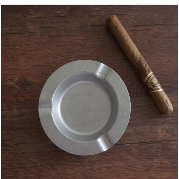 Retro Mode Cigarr Askfat Kors Rostfritt Stål Heminredning R Silver