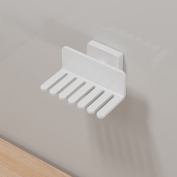 Ingen borrning klockarmbandsförvaringsställ väggmonterad plastklocka White 2pcs