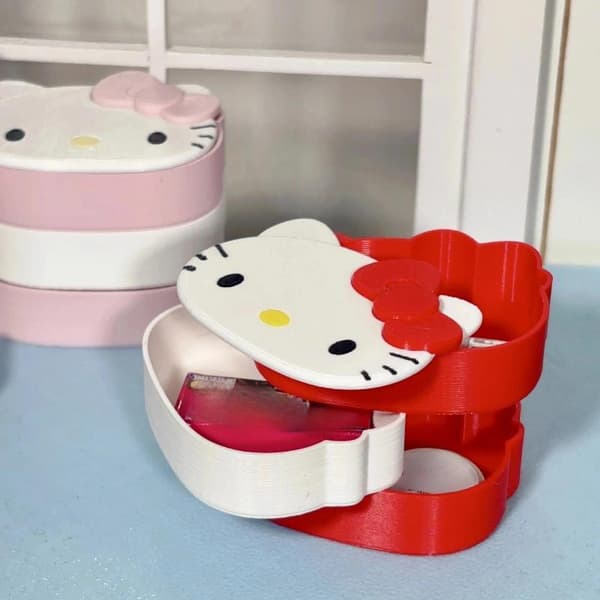 1 stk. dukkehus HelloKitty roterende oppbevaringsboks modell dukketilbehør Red