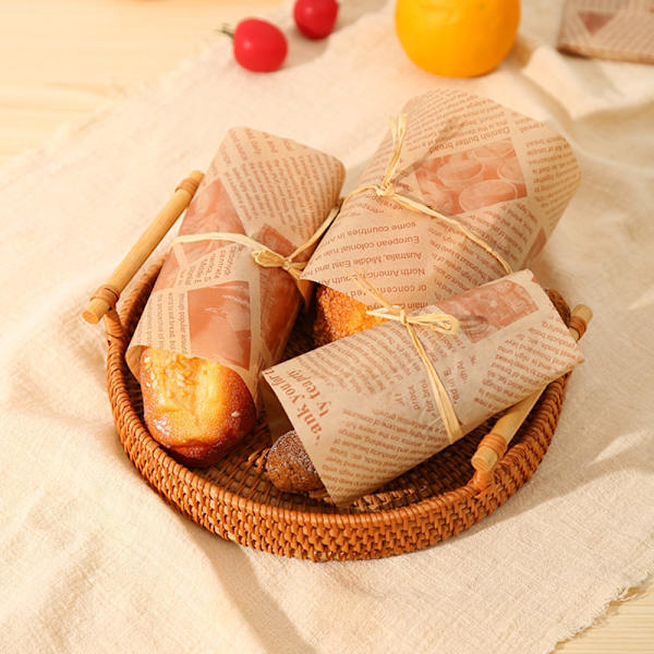 50 stk Bagepakke Pakke Fedtfast Papirpose Sandwich Donut A3
