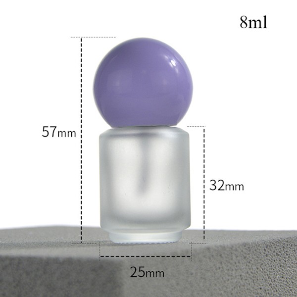 8/10/15 ml tomma nagellacksflaskor med borstlock, påfyllningsbart glas 10ml