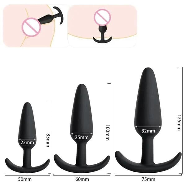 Anal Butt Plug Myk Silikon Dildo Prostatamassasje Stimulator Purple Small