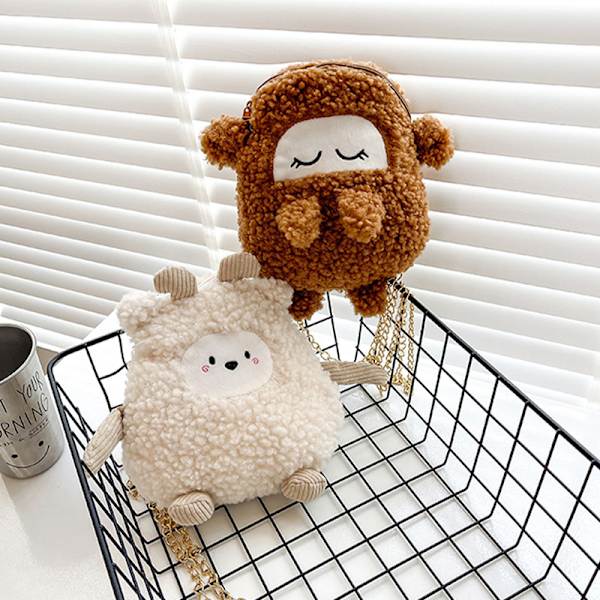 Fashion e Lammeull skulderveske Cartoon Little Sheep Chain Cro A