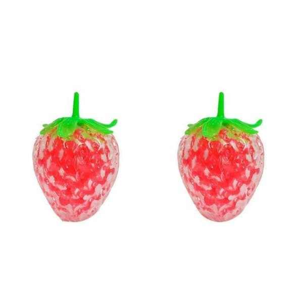 1/2 st kristalljordgubbe TPR fruktformad sensorisk fidget för lindring 1PCS