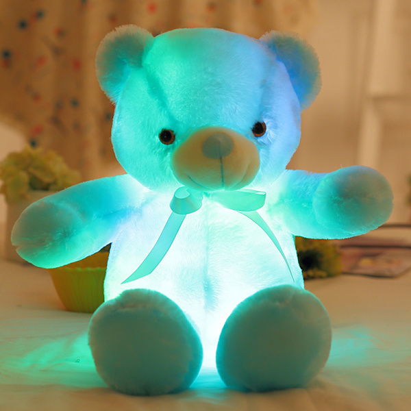 30 cm LED-nalle, täytetyt eläimet pehmolelu, värikäs hehkuva Blue