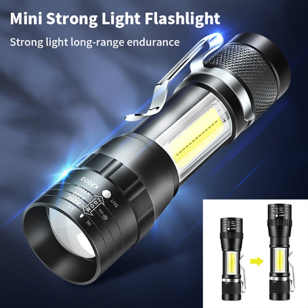 Mini Torch lommelykt Bærbar USB ladebank lommelykt Cam