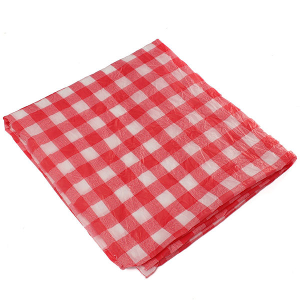 Röd Gingham Plast Engångsbruk Tork Kontroll Bordsduk Fest Utomhus