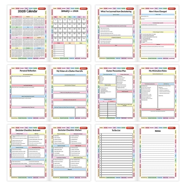 2026 Ny ryddedagbok-arbeidsbok Multicolor