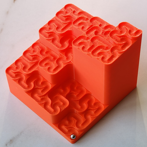 3D-printad Hilbertkurva kulbana A5