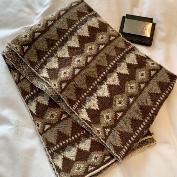 Vinter Jacquard Strikket Skjerf for Kvinner Retro Tykkere Varm Ull A4