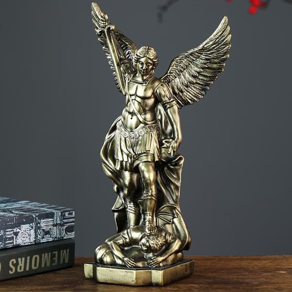 St. Michael Statue til Hjemmebeskyttelse Katolsk Helgen Skulptur L