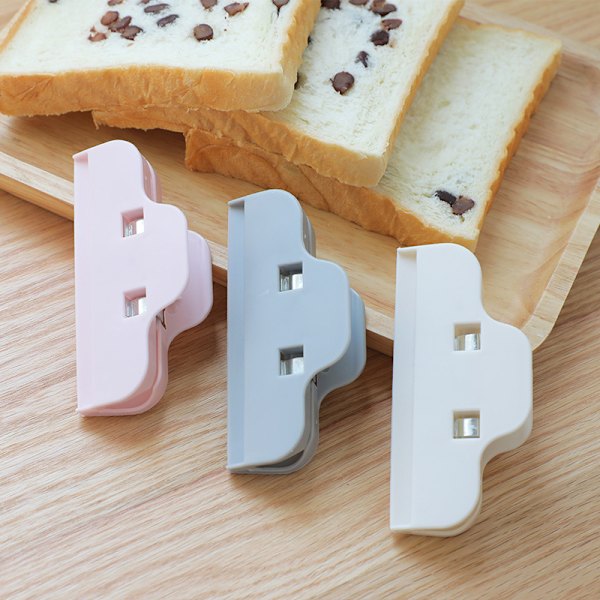 Forseglingsclips Tørret frugtpose Snackclips Fugtsikker plast Gray