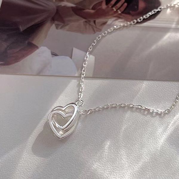 Minimalistisk Dobbel Interlåst Hjerte Armbånd Fint Smykke