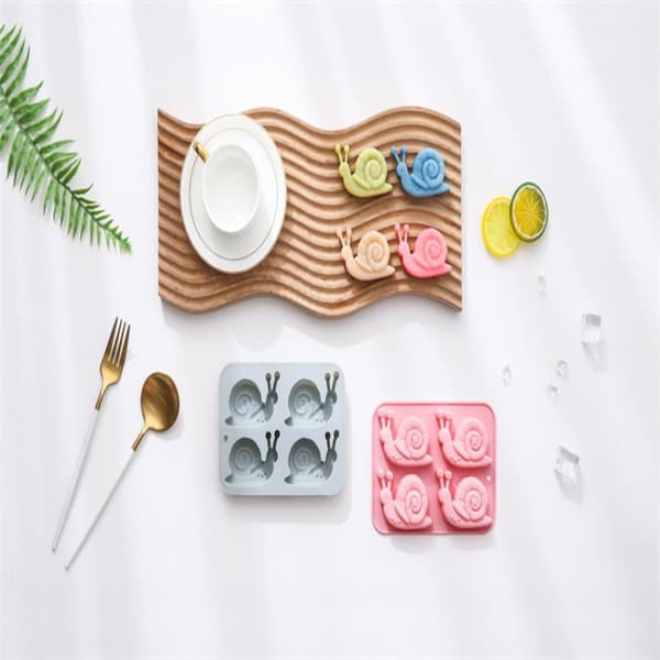 Snegl Silikonform 4 Hulrom 3D Escargot Form Brett DIY B Blue