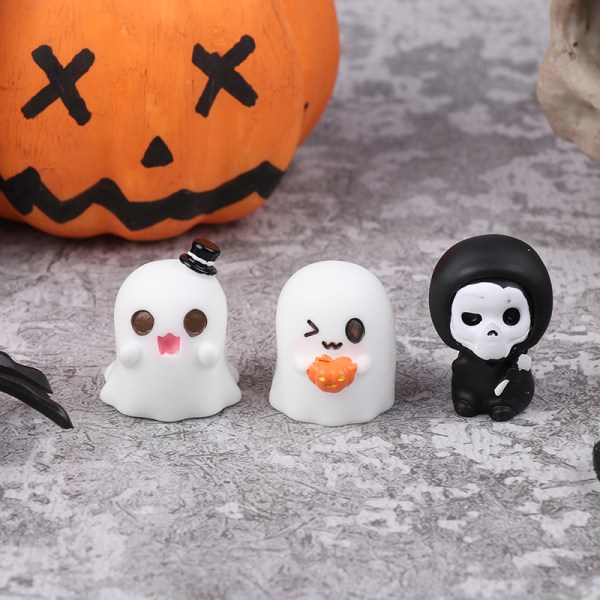 1Set Halloween-koriste Grim Reaper -figuuri  Nukketalo Mikro L