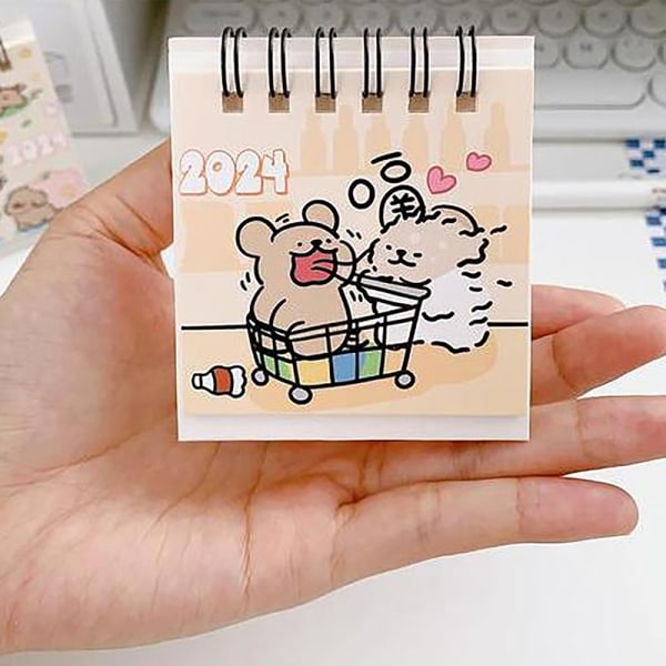 Dekoration 2024 Cartoon Mini Skrivbordskalender Spole Liten kalender B