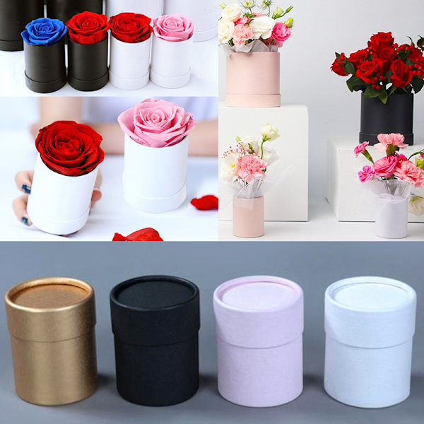 1 Stk Mini Blomsterspand Rund Kramspand DIYGaveæske Cylindrisk Gold