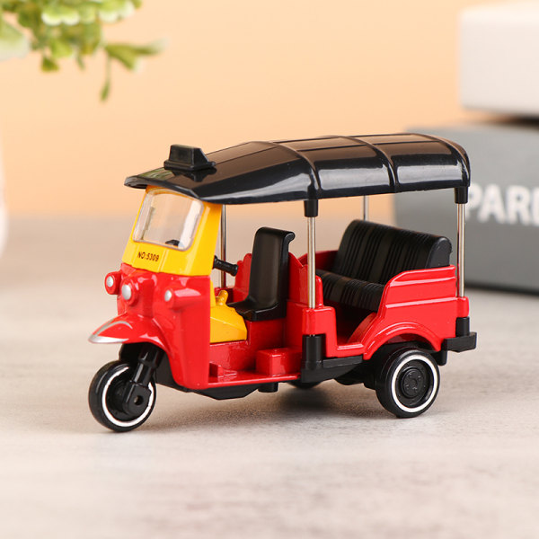 Alloy Tricycle Retro Simulation Model Three Wheeled Motorcycle Red