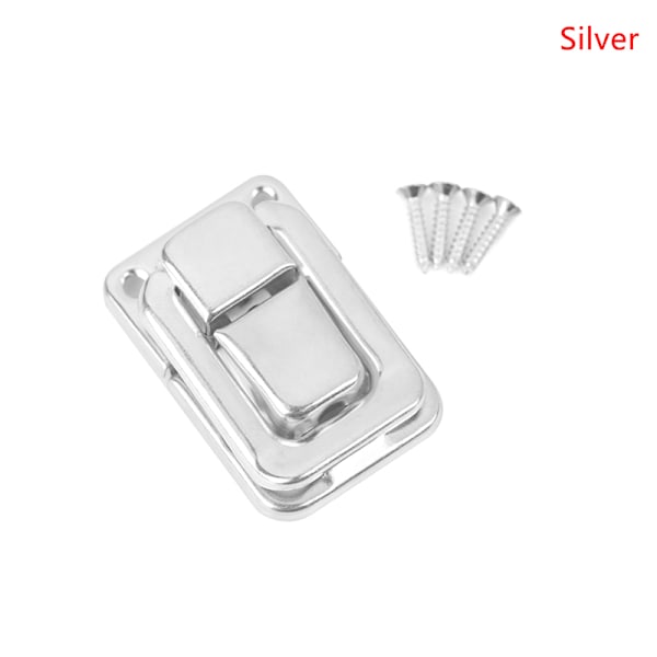 Liten vinkista i trä, presentask, låda, växelspärr, resväska Silver