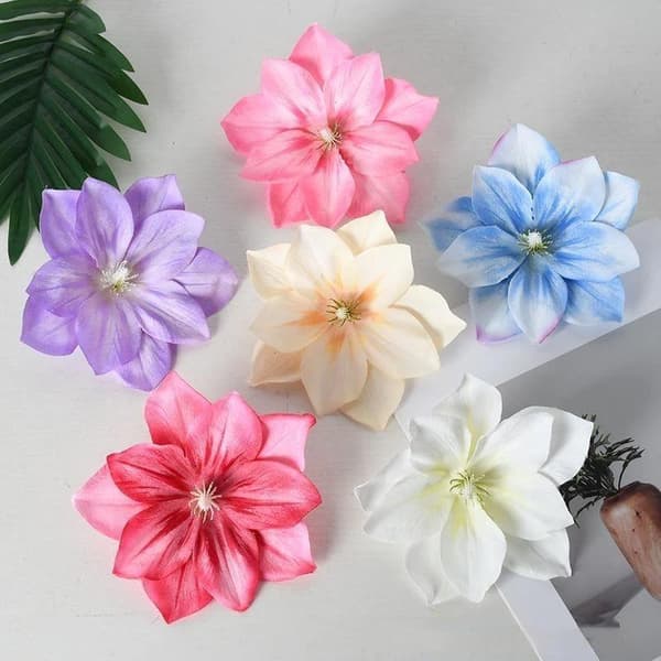 5 stk. kunstige blomster DIY blomsterhåndværk klematisblomster DIY vi A6 5PCS