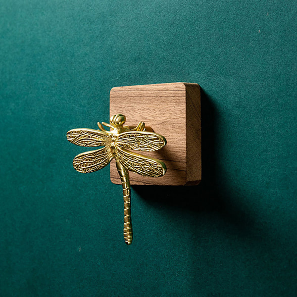 Messing Dragonfly Håndtak Enkelt Nordisk Skap Gull Ren Kobber D