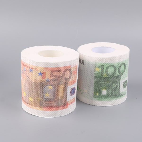 1Rull 50/100/500 EUR Bill toalettpapirdekorasjon for hjemmerull A
