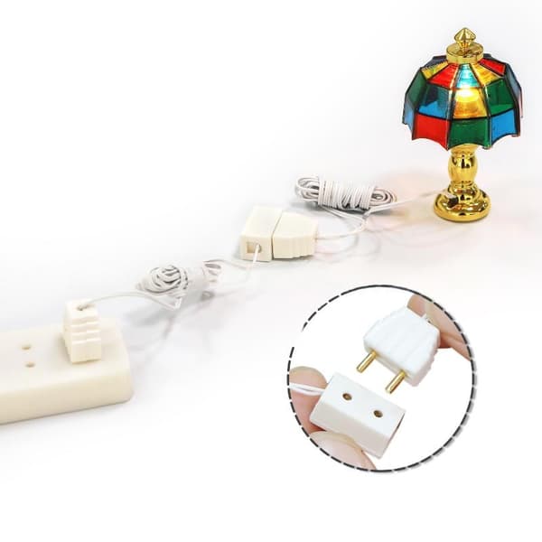4 stk. 1/12 dukkehus dekorativ lampe transformer stikforbindelse A2