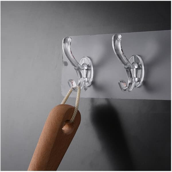 Transparenta plastlimkrokar kök badrumskrokar spikfria 5 hooks