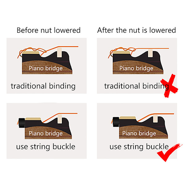 12 stk. Guitarstrengholder strengstyrespænde Triple-Cornere Beige