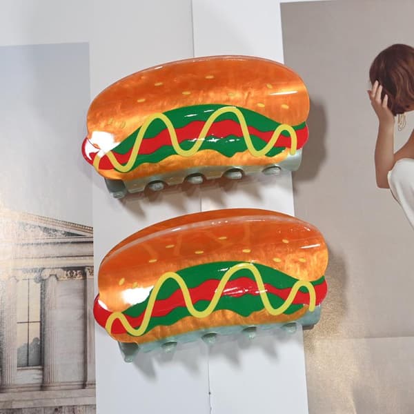 Nyt design akryl salat løg tomat form hårklemme klo A4