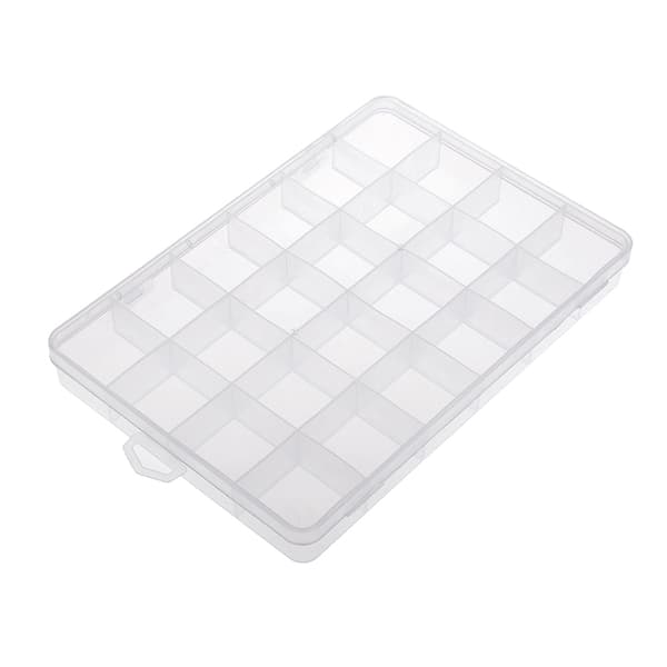 24 roms plastboks etui smykker perle oppbevaringsboks Transparent