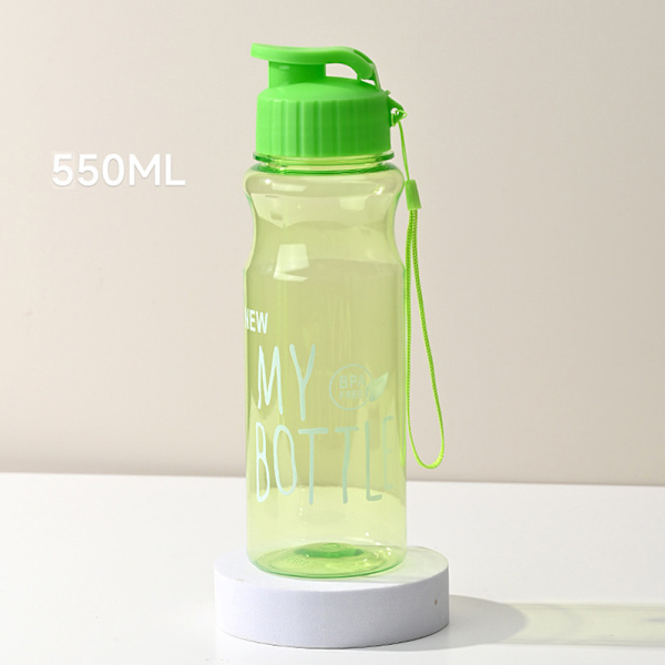 Transparent vattenflaska Portabel sportkopp för att dricka 550ml Green