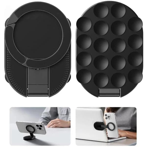 3-i-1 Sugfäste Magnetisk Telefonhållare Justerbar Bärbar Black