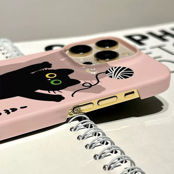 Tecknad svart katt phone case Fastion Funny Lovely Cover Ins Fun iPhone 12 Pro max