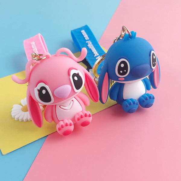 Disney Anime Stitch Lelut Keychian Pinkki Sininen Stitch Riipus avain Pink