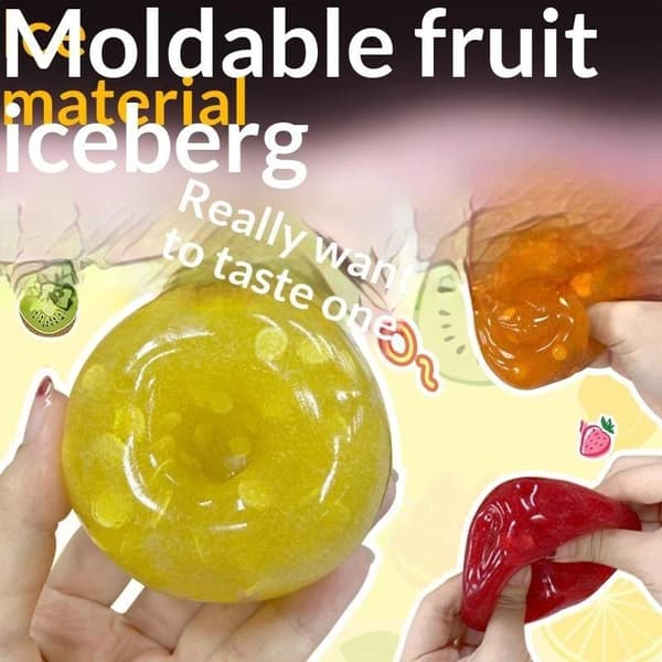 3 stk. Frukt Smoothie Lydkontrollert Serie Plast Stressavlastning 6cm Random 1pc