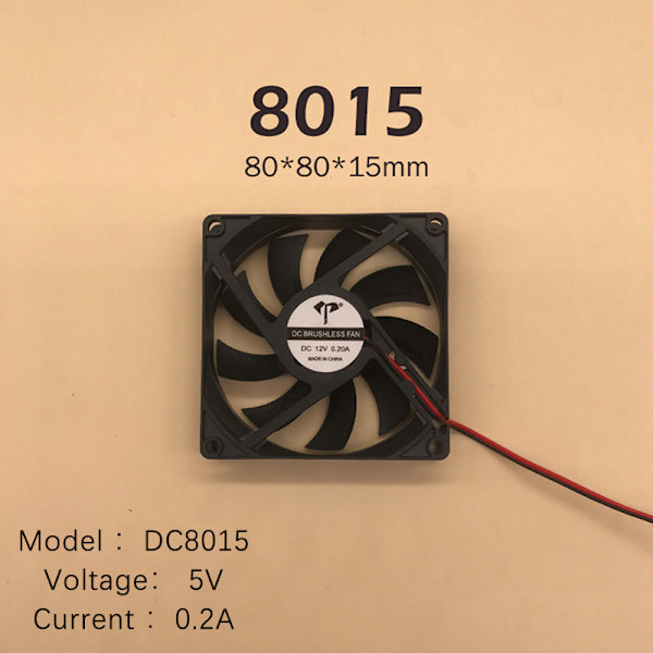 DC børsteløs blæser Computerkabinet Køleblæser 5V 12V 24V Leje C DC8015 5V