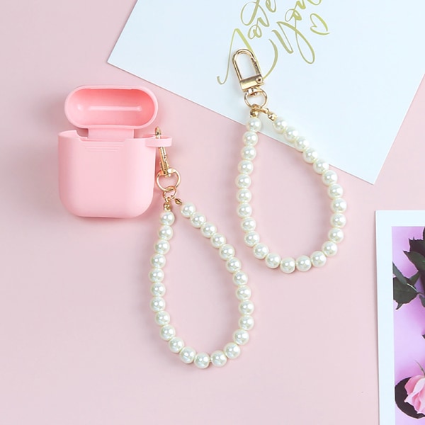 Pearls Beaded nøkkelringer for kvinner Bilveske Bluetooth Headset Key Silver