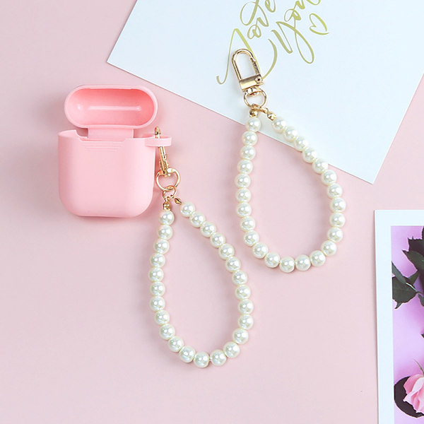 Pearls Beaded Nyckelringar för kvinnor Bilväska Bluetooth Headset Key Gold