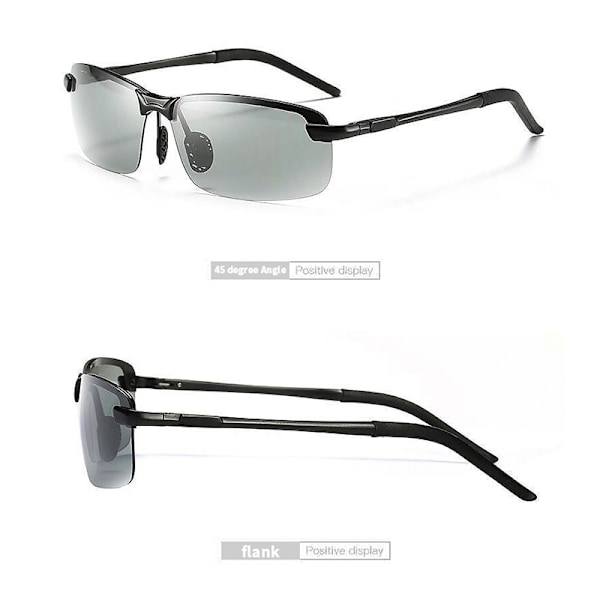 Polarisoidut aurinkolasit Miesten Photochromism Square Sun Glasses Out A
