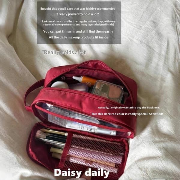 Dobbeltlags Kosmetiktaske Rejse Makeup Organizer Stor Kapacitet A2