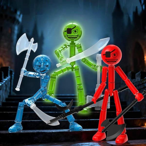 1 set människor rymmer stickman rörlig monteringsbyggsten A7