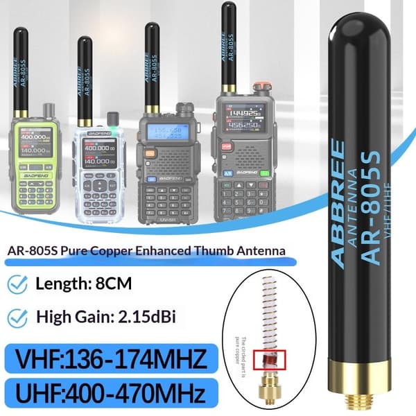 ABBREE AR-805 PLUS AR-805S Walkie Talkie Antenne SMA-Hun Høj Orange