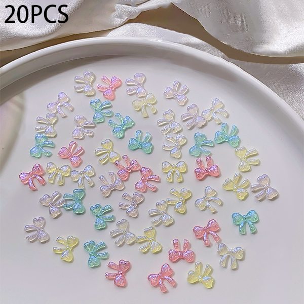 20st/påse Hartsglitter Aurora Bow Nail Art Accessoar Girl DIY N A2