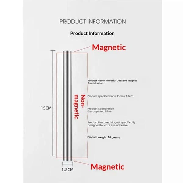 Dobbeltsidig magnetisk neglestav, sterk magnetstav, gjenbrukbar manikyr Multicolor