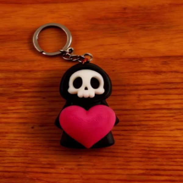 e Grim Reaper nøkkelring med hjerte A2