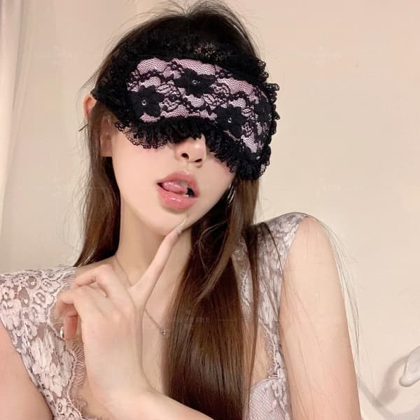 Mode Sex Spets Ögonmask Ögonbindel Patch Ögonskydd Justerbar Purple