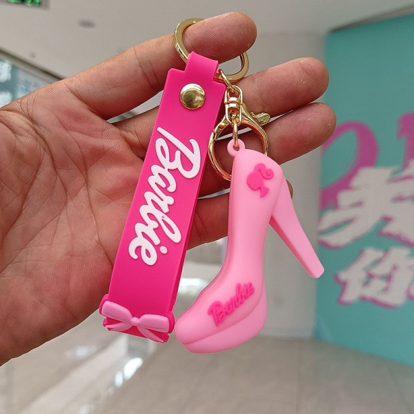 Vaaleanpunainen Barbie-avainnippu riipus Love Key Ring case Char 6