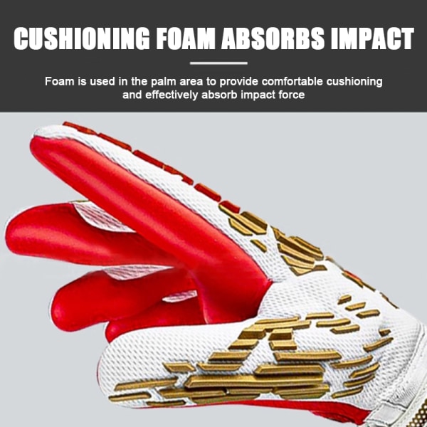Latex slidstærk og skridsikker specialiseret fodboldmålmand White red Size 9