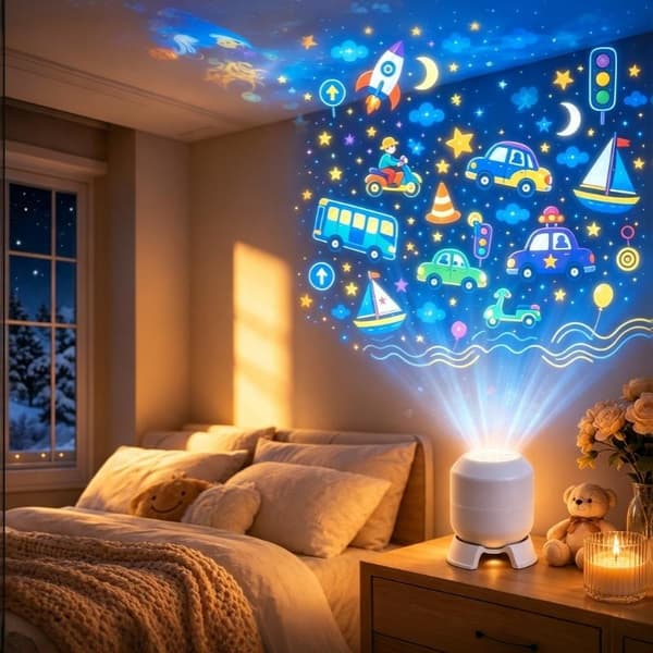 Oppladbar LED-projektorlampe 360 roterende atmosfærelys A2